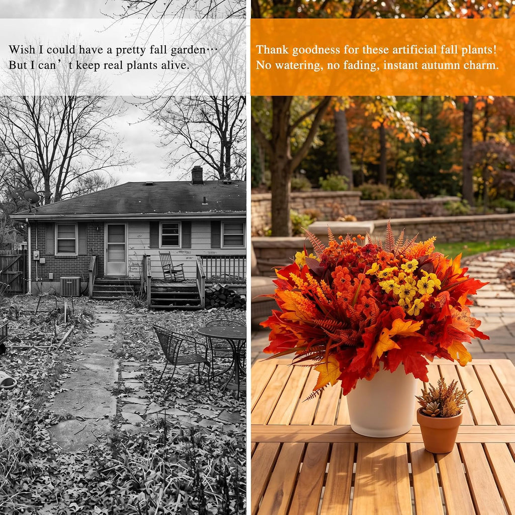 cewor fake fall flowers for outdoor uv resistant on a desk or shelf