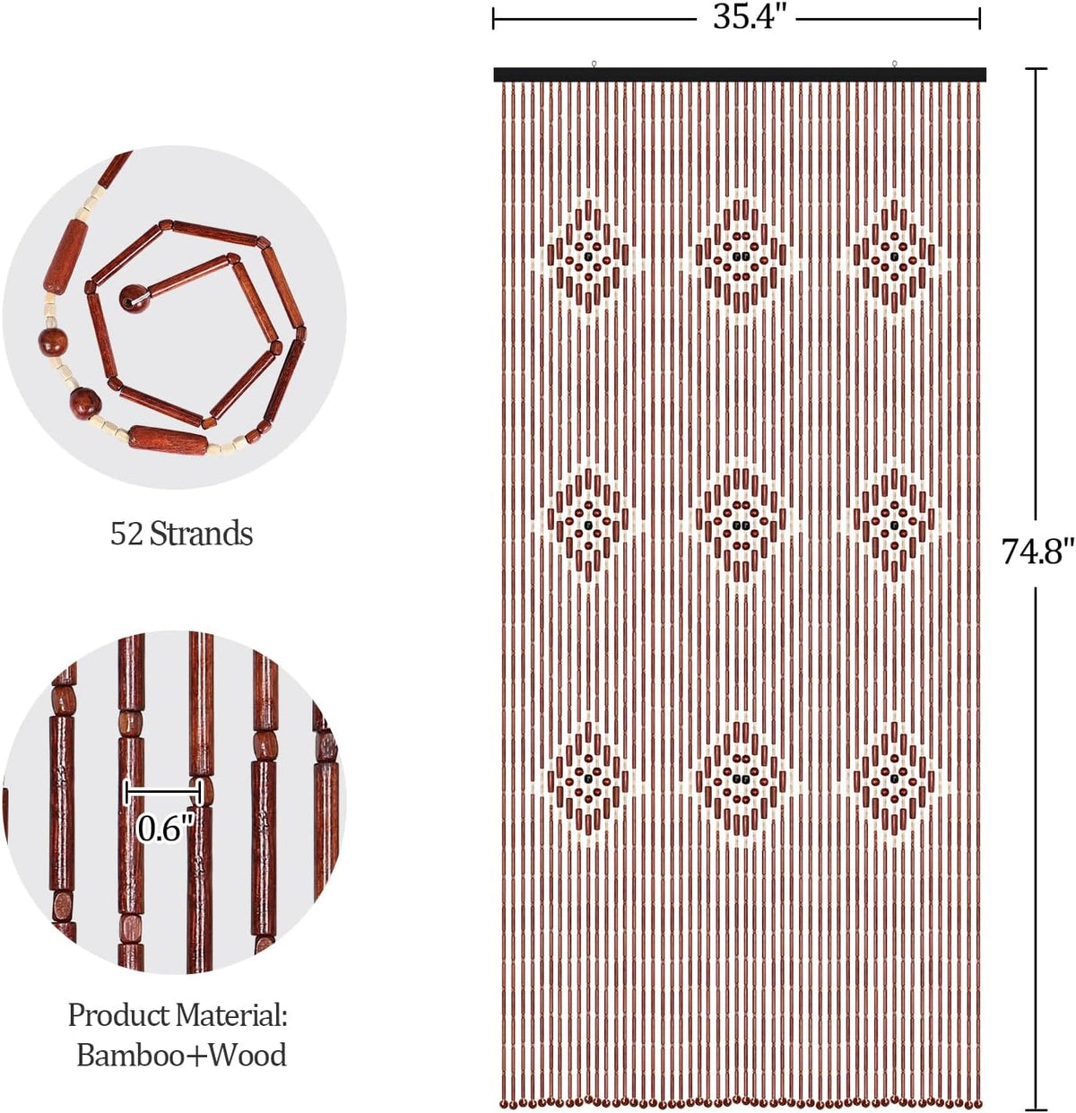 bamboo beaded curtains for doorways boho bead curtain shown in use