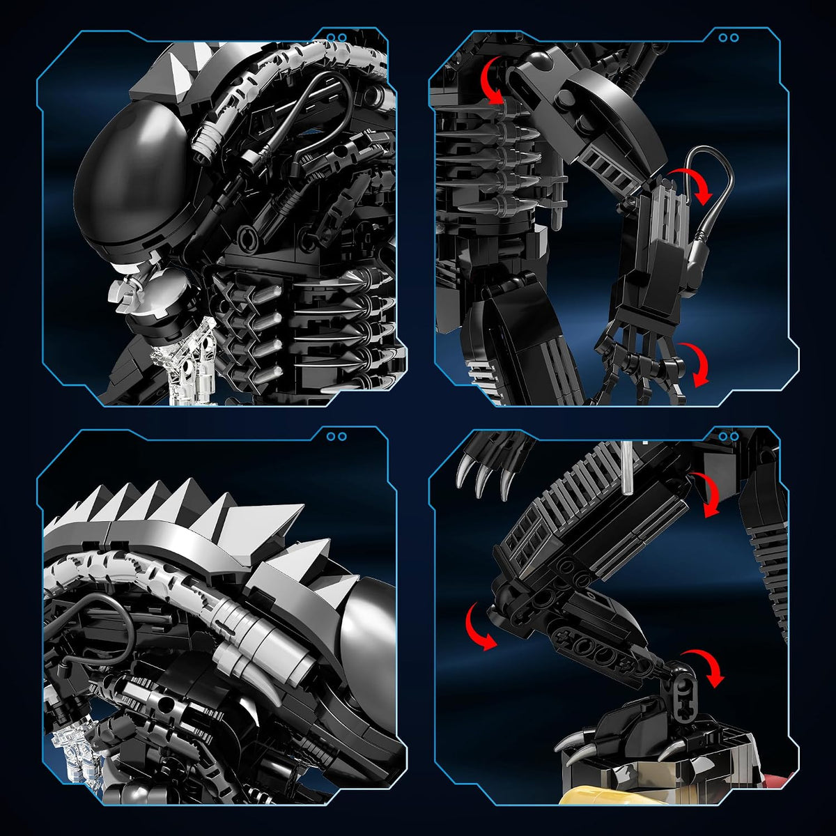 xenomorph action figures building set for adults &, close-up detail
