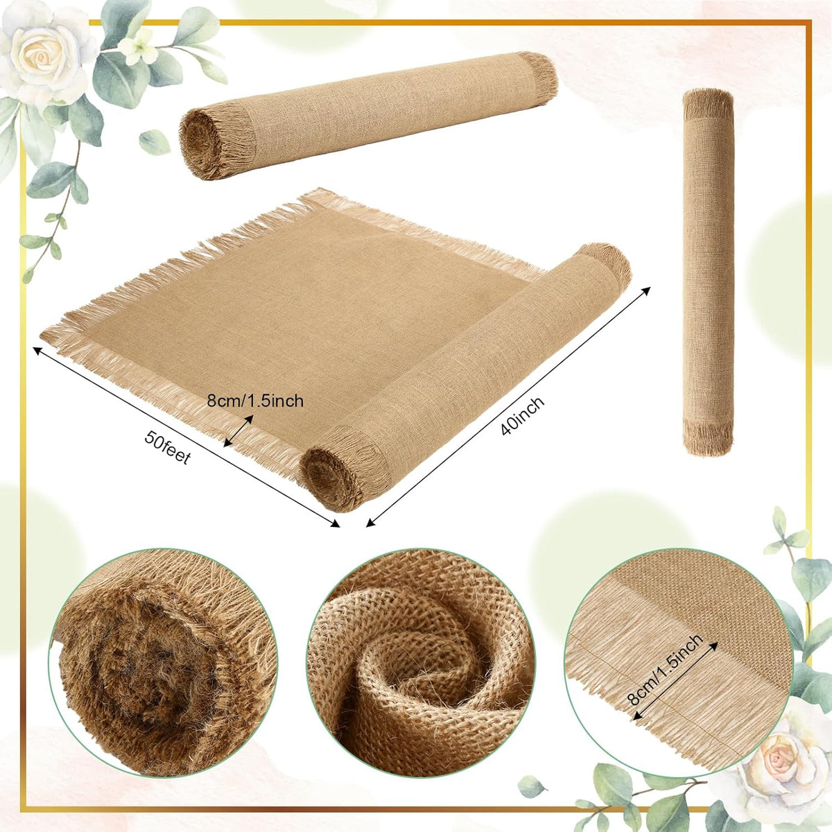 VitalCozy 1 Piece 40 Inch x 50 Feet Wedding Aisle Runners