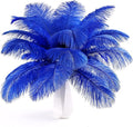 THARAHT Blue Ostrich Feathers 24pcs Natural Bulk 8-10Inch 20cm-25cm for Crafts Wedding Party Centerpieces Easter Gatsbi and Home Decoration Feathers