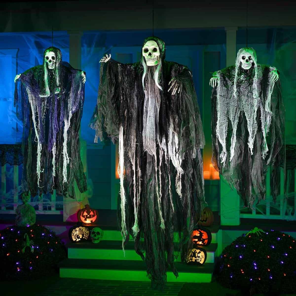 joyin 3 pack hanging halloween skeleton ghosts decorations, package contents