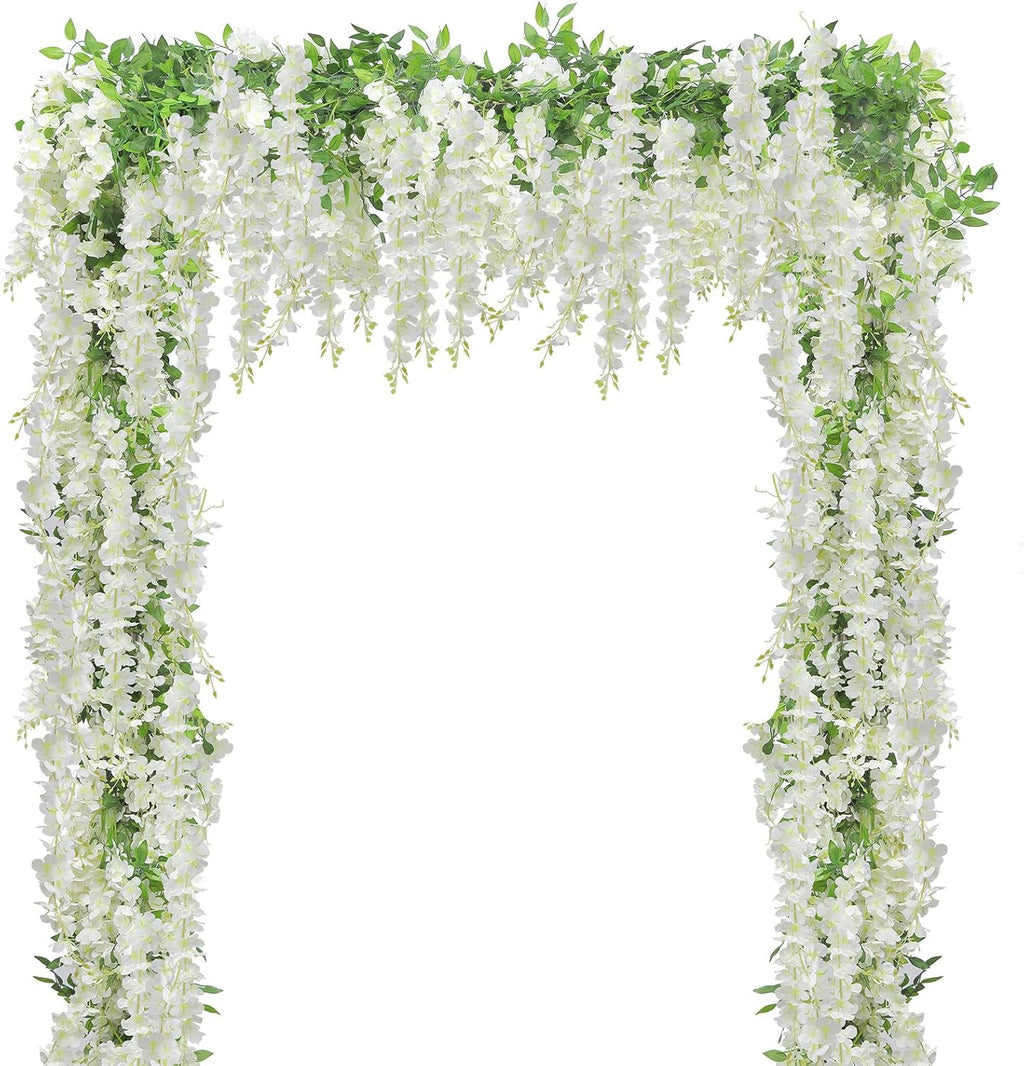u'artlines 20pcs 7.2 ft/piece artificial wisteria garland white, main product view