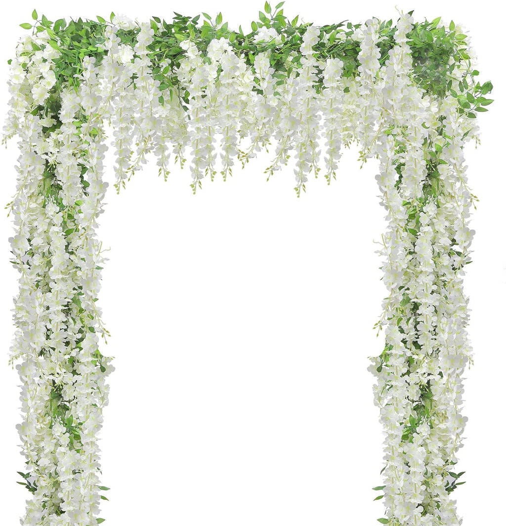 u'artlines 10pcs 7.2 ft/piece artificial wisteria garland white, main product view