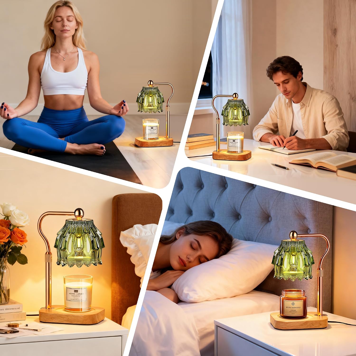 Candle Warmer Lamp with Timer Dimmer - Birthday Gift for Women Mom, Electric Wax Melter Warmer Adjustable Height for Jar Candles Housing Warming Home Decor