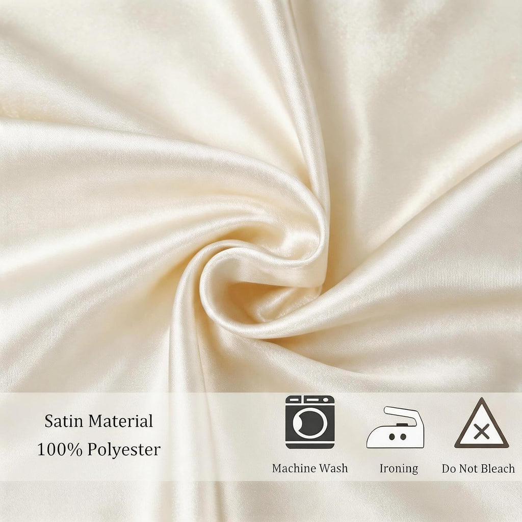 Satin Chair Sashes Bows 50 Pack Universal Polyester Chair Ribbons for Wedding Anniversary Retirement Party Birthday Engagement Banquet Graduation Outdoor Events Decor (Ivory, 50 pcs)