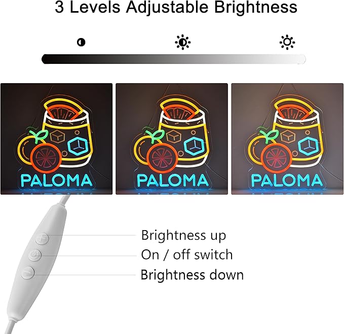 CNBEYOUNG Paloma Neon Sign, Neon Lights Hanging Wall Art Decoration for Mexican Restaurants Shop Cocktail Bar Kitchen Party Home Decor, USB - Driven, Super Bright & Adjustable,15x 12.6inches