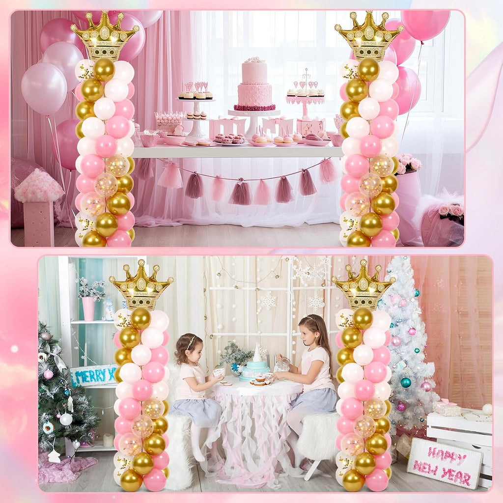 2 sets princess balloon column stand kit adjustable on a desk or shelf