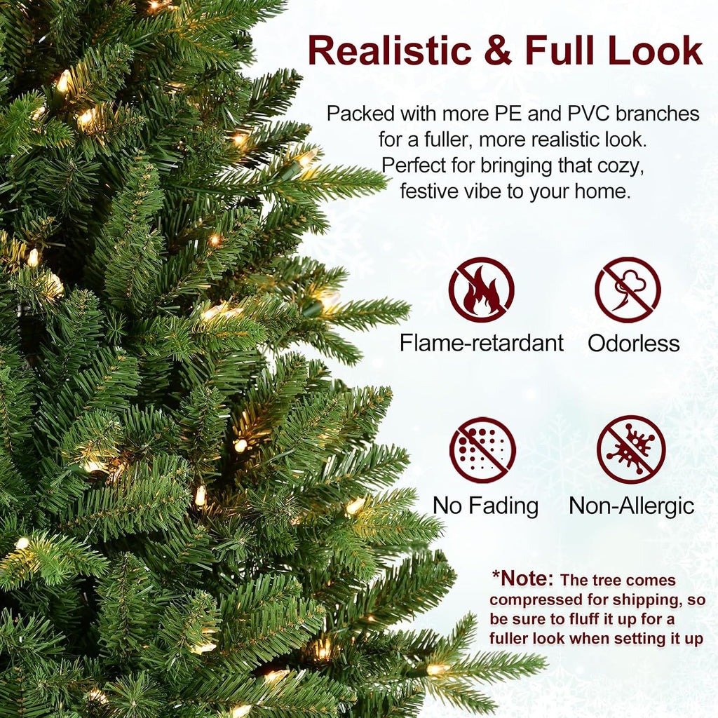 treepool 6ft prelit artificial christmas tree, 1720 pe/pvc shown in use