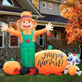domkom 6ft tall led lighted inflatable scarecrow and, main product view