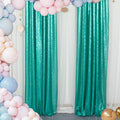 ShinyBeauty Sparkle Backdrop Curtain Teal 2 Panels Set Sequin Photo Backdrop Christmas Green 2FTx8FT Sequin Backdrop Curtain Pack of 2 Christmas Photo Backdrop-1220S
