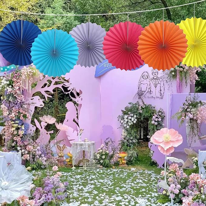 BARTHEW Blue Birthday Decorations,DIY Blue Paper Fans Hanging Decoration ,Party Decorations for Adults 16in, Royal Blue Birthday Decorations,Baby Shower Decorations 30 Color DIY Set (Navy Blue)