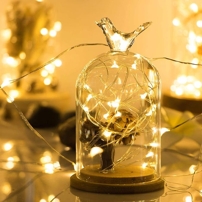 ZNYCYE Fairy Lights Battery Operated,24 Packs 9.8FT 30LEDs+ 6 Replacement Batteries Firefly Lights Copper Wire String Lights(NO Timer) for Bedroom Wedding Mason Jar Dorm Decor(Warm White)