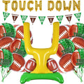 Football Party Supplies Kit - Touchdown Letter Balloon, Goal Post & Football Shaped Foil Balloons, Round 'Touchdown!' Foil Balloons, and Banner for Birthday, Game day, Tailgate Party Decorations