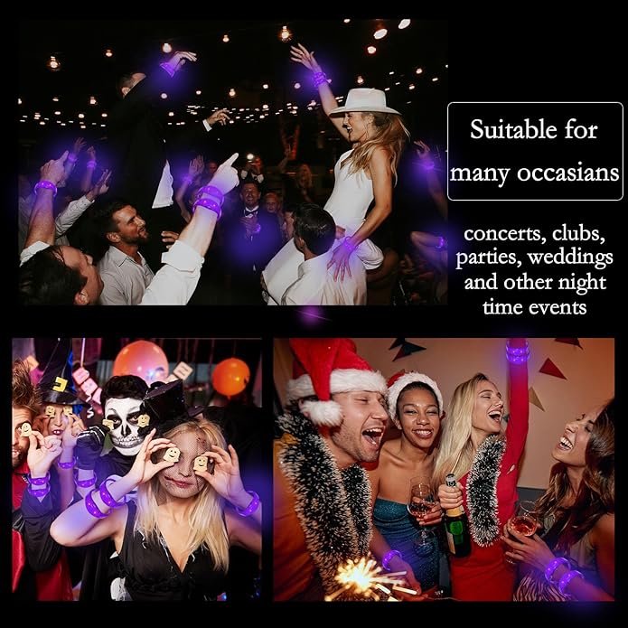 100 Pcs LED Bracelets Sound Activated with Flashing LED Strobe Music Control Light Up Bracelets for Rave, Game Prizes, Birthday Party Favor,Valentine's Day gift