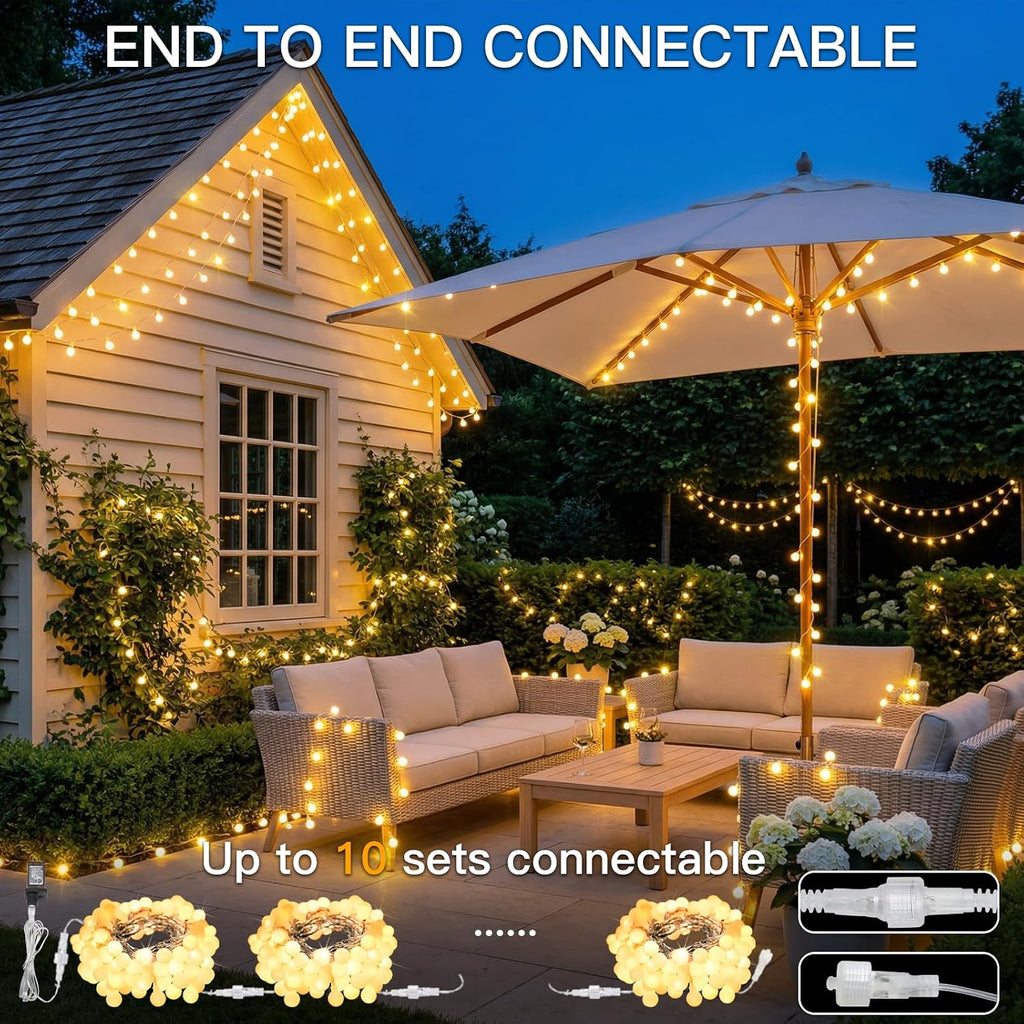 suddus String Lights for Bedroom, 33ft 100 Led Connectable Globe String Lights Indoor, Hanging Fairy Lights Plug in with Remote for Classroom, Room, Dorm, Outdoor, Christmas Tree Decor, Warm White