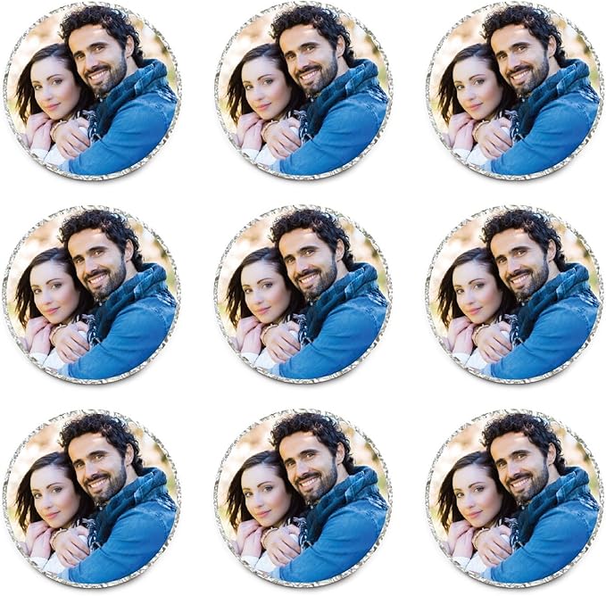 Andaz Press Bulk Photo Personalized Gift and Party Favors Collection, Chocolate Drop Labels for Kisses, Custom Photo, 240-pack