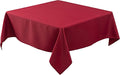 Biscaynebay Textured Fabric Christmas Square Tablecloths 54x54 Inches, Red Water Resistant Spill Proof Tablecloths for Dining, Kitchen, Wedding and Parties, Machine Washable