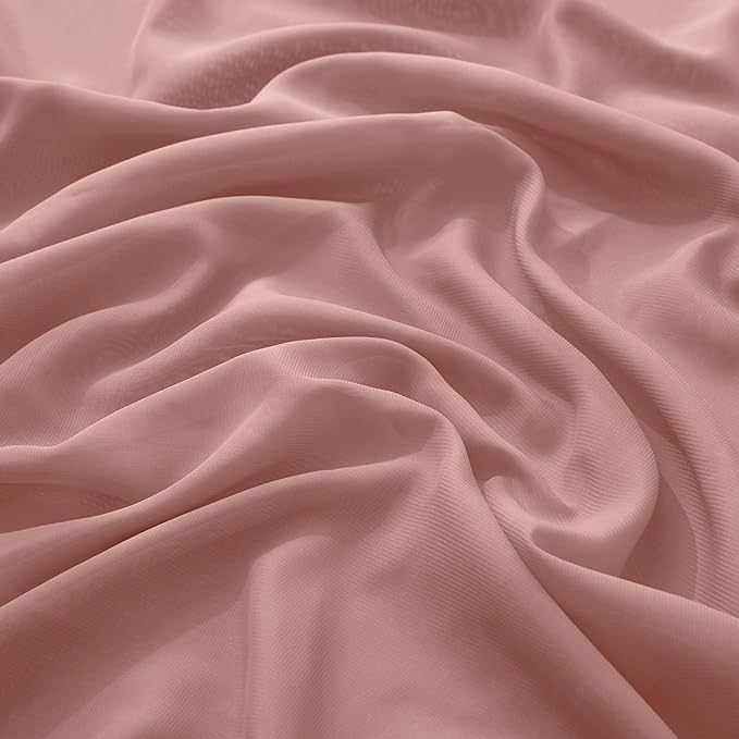 VACVELT Wedding Arch Draping Fabric Dusty Rose Chiffon, 2 Panels Sheer Drapes 30 Inch x 20ft Chiffon Backdrop Curtain Decor, Outdoor Sheer Drapery for Ceremony Party