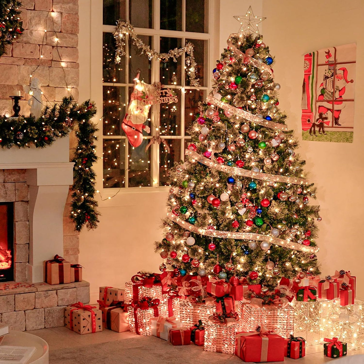 hykolity 6 ft prelit christmas tree with pine on a desk or shelf