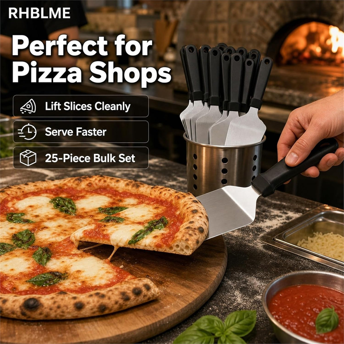RHBLME 25 Pack Pizza Spatula, Pie Server Pie Cutter Cake Cutter, Stainless St...