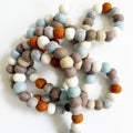 large natural felt ball garland, pom pom decor, main product view