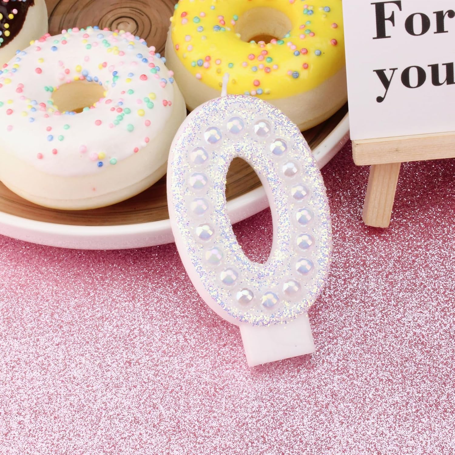 Birthday Candles, Number 1 Candle for First Birthday Girl, 1st Birthday Candles Sparklers with Holographic Colored Pearls, First Birthday Candle for Sweet One Birthday Party Decorations