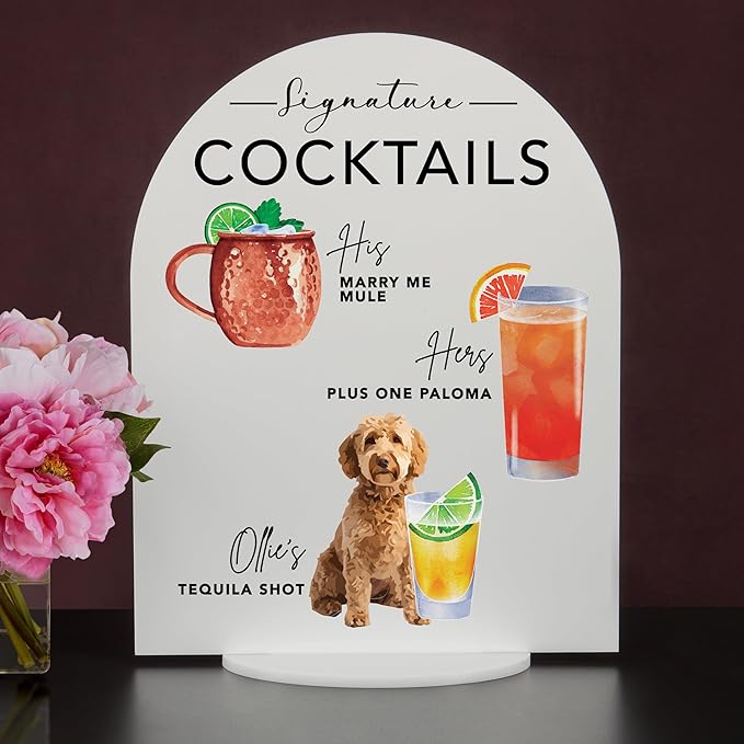 Pet Signature Drink Wedding Signs