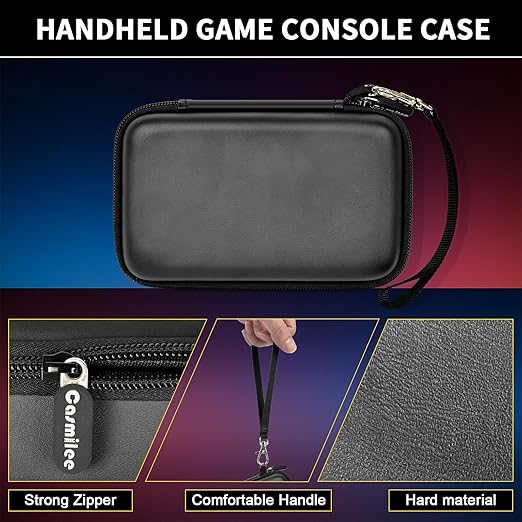 casmilee Retro Gaming Console Case for R36MAX Game Consoles, Handheld Gameboy Video Emulator Storage Holder Organizer, Portable Carrying Bag for USB Cables, SD Cards and Batteries (Box Only)