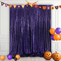 Eternal Beauty Purple Sequin Backdrop, 8x10 Ft Halloween Glitter Background Curtains for Shimmer Photography Party Wedding Birthday Back Drop Decor