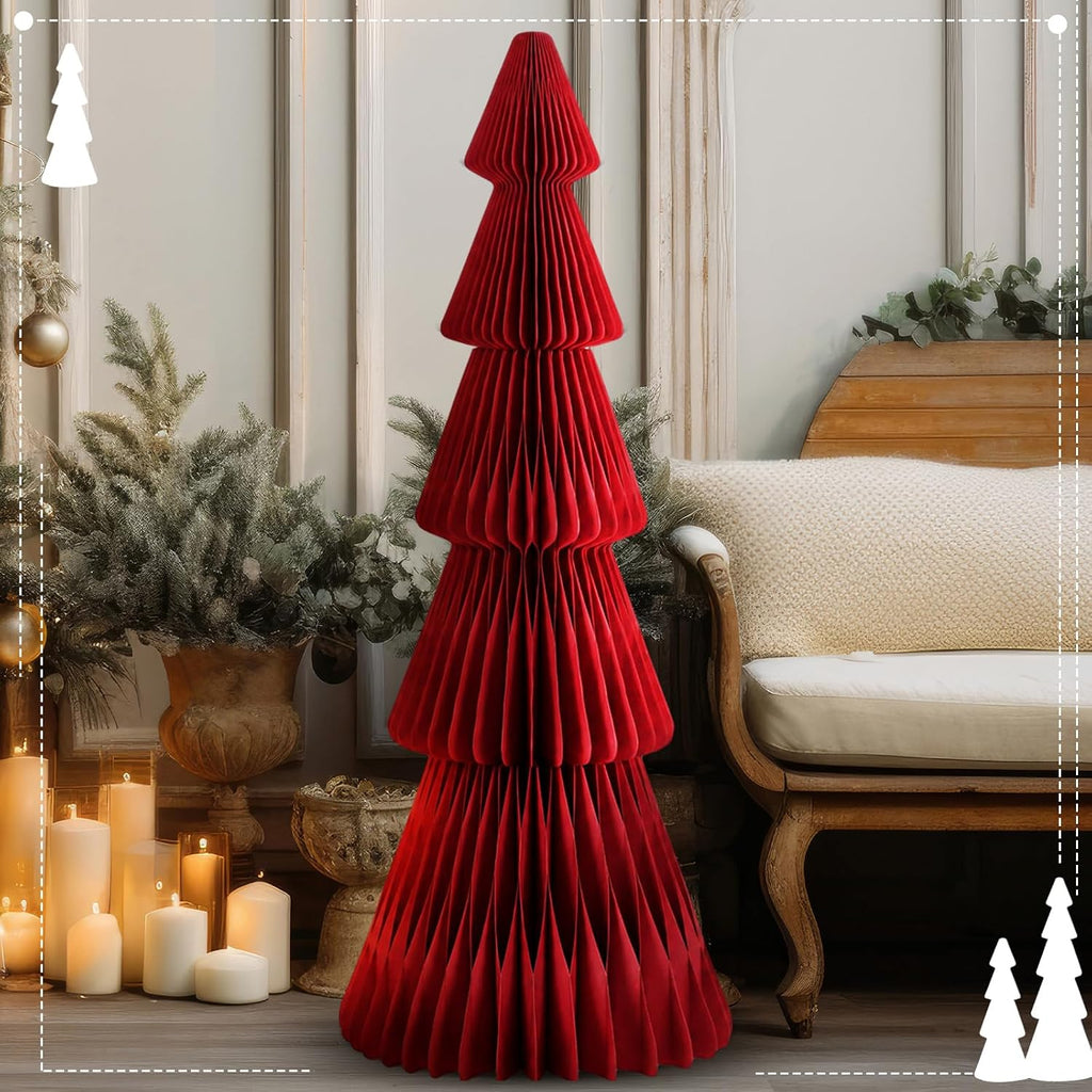 fullhawl 3ft red 3d honeycomb extra large paper, main product view