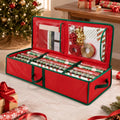 Gift Wrapping Paper Organizer Storage Bag, Wrapping Paper Storage Container Fits Up to 24 Rolls, Waterproof Holiday Gift Wrap Holder with Interior Pockets for Bows, Ribbons & Tags(104×36×16cm) (Red)