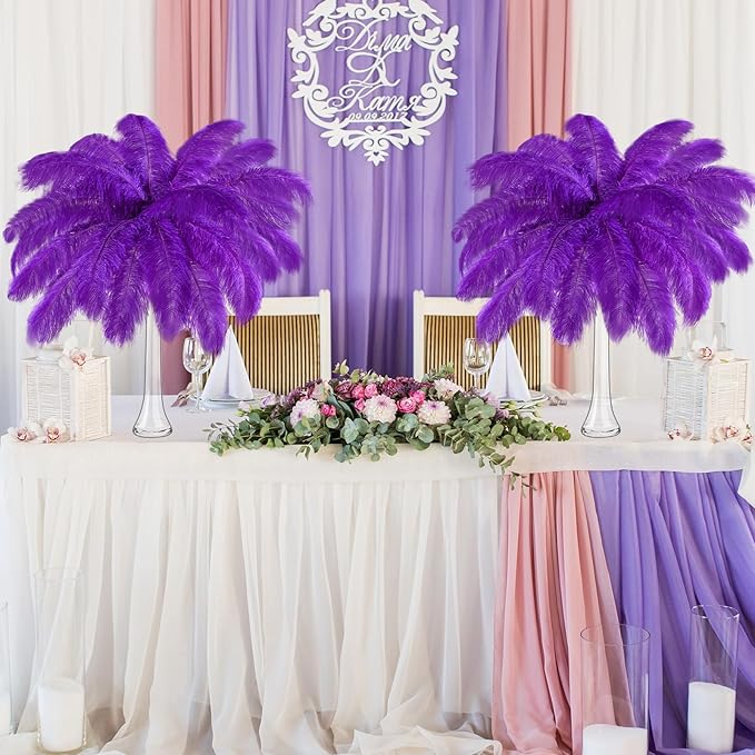 80 Pcs Large Natural Ostrich Feathers Plumes 14-16 Inch Bulk for DIY Crafts Wedding Party Centerpiece Vase