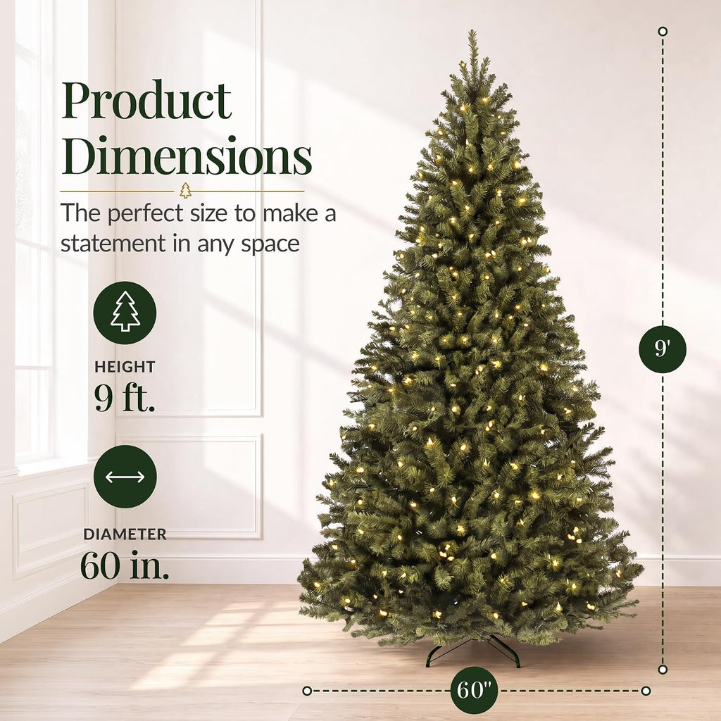 best choice products 9ft artificial christmas tree with shown in use