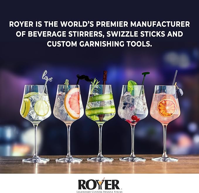 Royer Cocktail Stirrers - PRIDE Cocktail Glitter for Drinks, Perfect LGBTQ+ Party Drink Mixer & Decorations | 6 inches - Rainbow Glitter Stick with Disco Ball Design (D50)