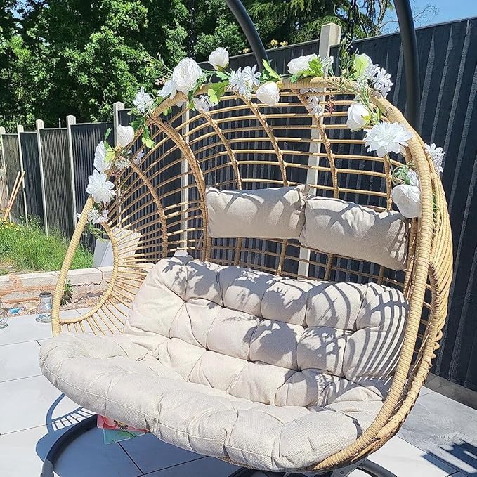 Peony Garland, Rose Flower Vine, Arch Flowers, 6' Length, Floral Garland for Decor Home Table Runner Mantle Decoration (Ivory Peony Garland)