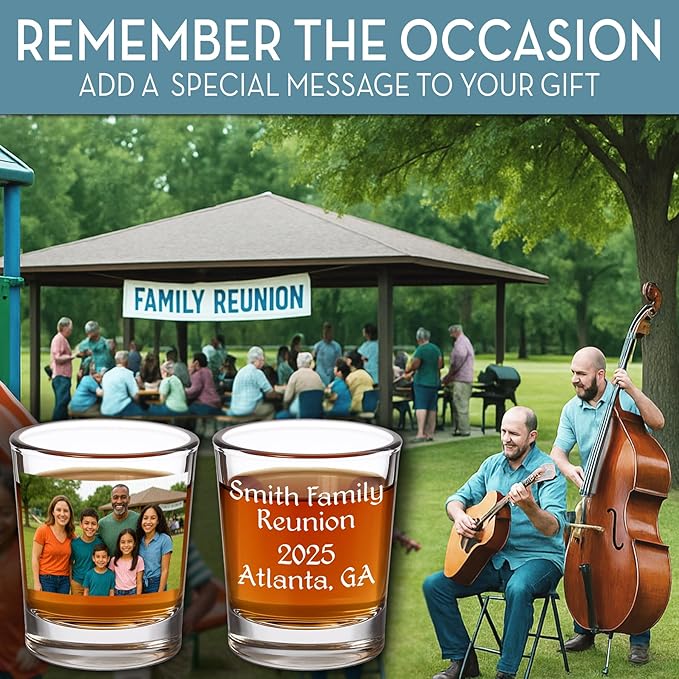 1pk Personalized Printed Photo 2.5oz Shot Glass - Mother's Day Gifts for Dads and Moms,custom image or pictures–anniversaries, party favors, bachelor or bachelorette party,21st birthday shot glass
