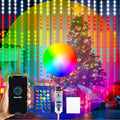HXWEIYE 300LED Fairy Curtain Lights, 9.8x9.8Ft USB Plug-in 8 Modes Christmas String Hanging Lights with Remote for Bedroom Backdrop Wedding Party Indoor Wall Decor, RGB Custom Color Changing