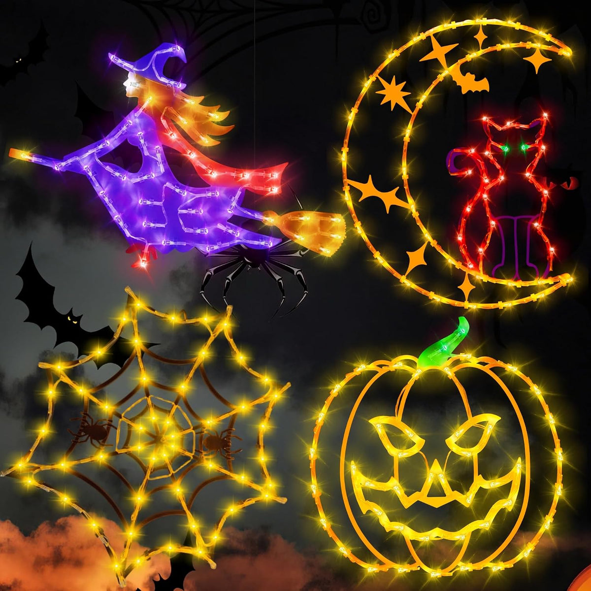 TRWYMZ Halloween Decorations - 16" Halloween Window Silhouette Lights