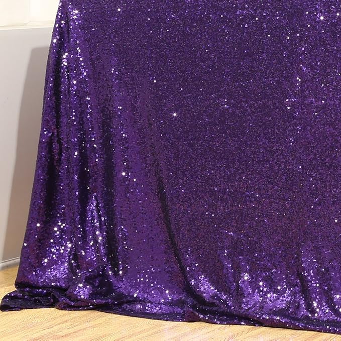 Poise3EHome Purple Sequin Backdrop, 6Ft x 8Ft Glitter Photography Background Curtains for Halloween Party Wedding Birthday Decoration