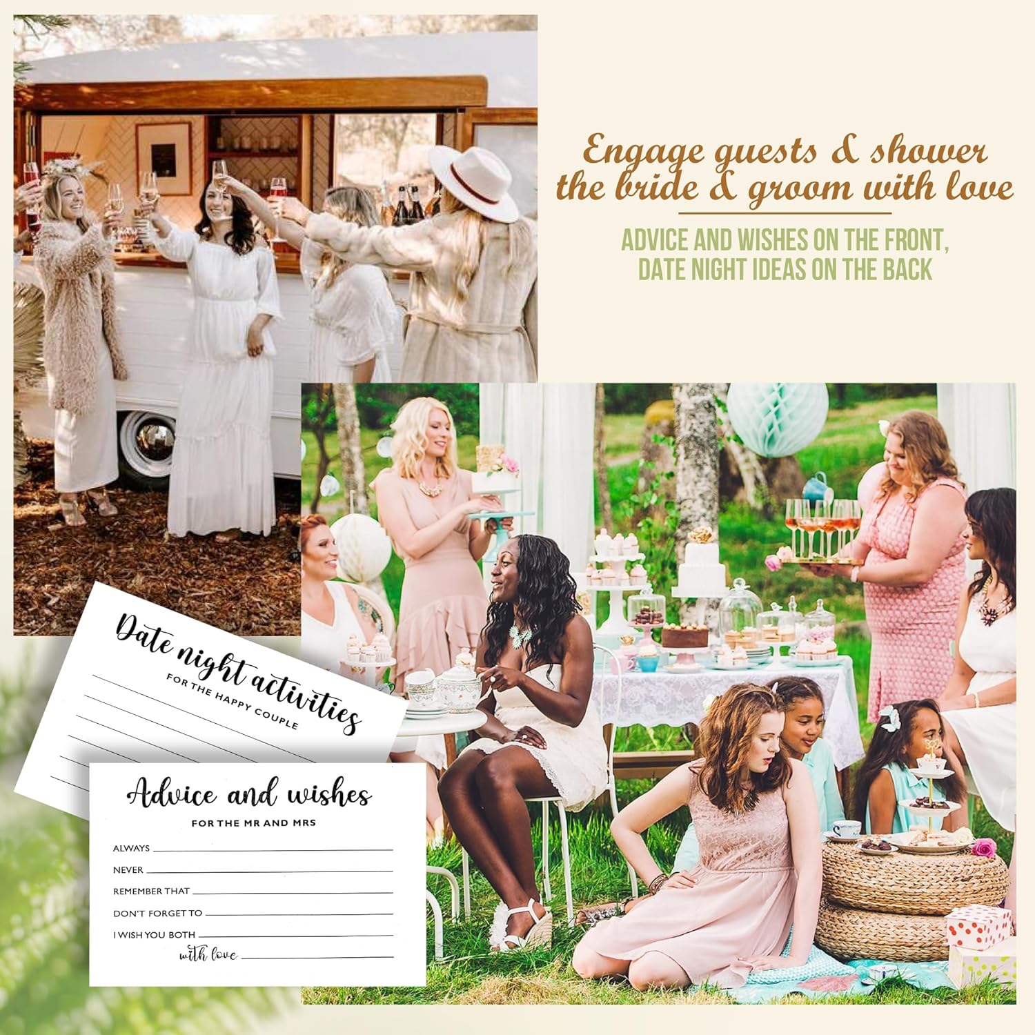 STOFINITY Advice And Wishes For The Mr And Mrs - Bridal Shower Advice Cards, Bridal Shower Games, Wedding Decorations, Advice For The Groom And Bride Box, Wedding Games For Reception