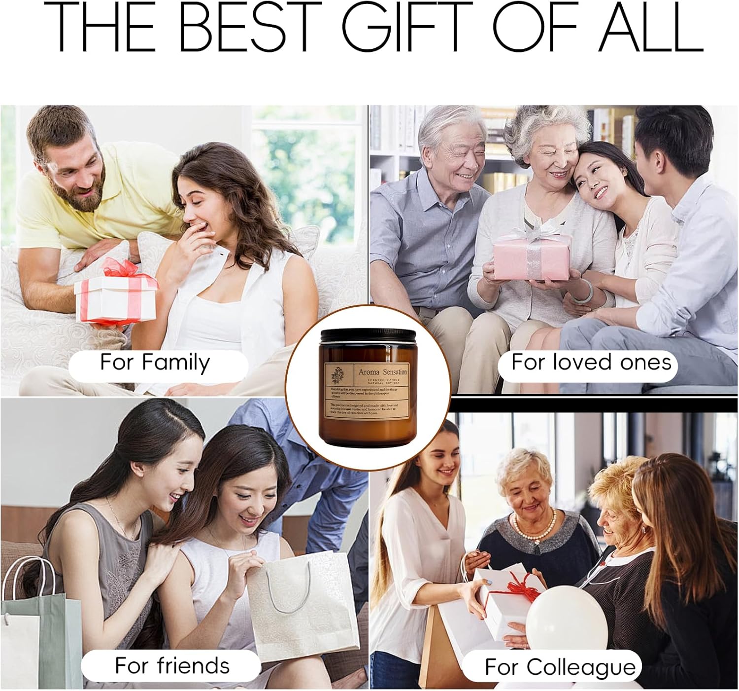 Organic Coconut Vanilla Candles - Non Toxic Soy Candles for Home, Stress Relief & Meditation (7oz)
