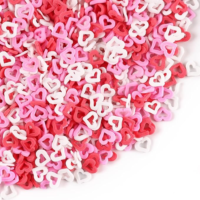 Sprinkles for cake decorating, 7 Ounces Valentine Sprinkles, Red/Pink/White Love Confetti Sprinkles for Cupcake, Cookies, Ice Cream Topper, Edible Cake Decorationss, Baking Desserts