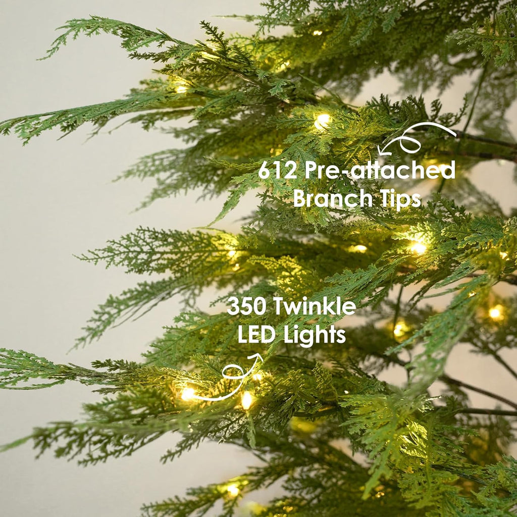 christmas decorations - 7.5 ft pre-lit twinkle christmas, close-up detail