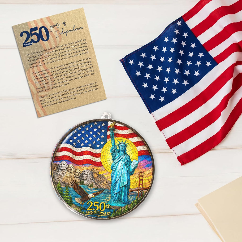 250 Anniversary USA Ornament, 2D Acrylic America Merchandise 250, Christmas in July Decorations, Christmas Decorations, USA 250th Anniversary, USA 250th Birthday Gifts