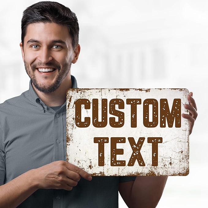 Custom Sign, Custom Street Sign, 11 Font Colors, 13 Font Styles, 4 Hole Options, 22 Sizes, 10x14 Inches, Rust Free DiBound, Fade Resistant, Made in USA by My Sign Center (Rustic)