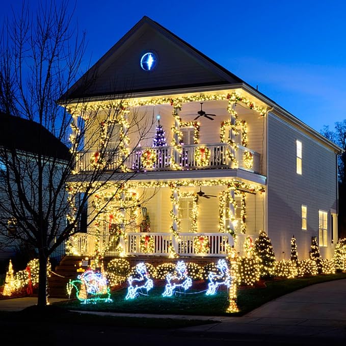 Battery Operated String Lights Christmas Lights 16ft 50 LED String Lights Decorative White Wire for Indoor Outdoor Wedding Party Home Garden Waterproof Warm White