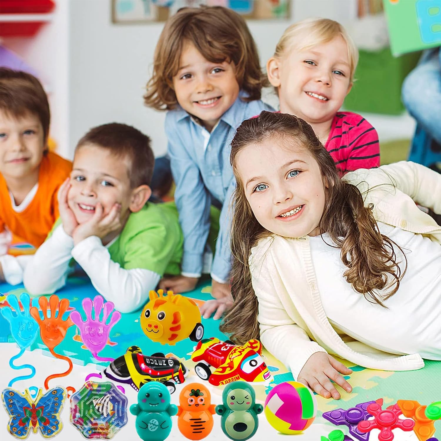 Taulaap 126 Pcs Pop Party Favors for Kids, Treasure Box Toys for Classroom Prizes, Pinata Stuffers, Goodie Bag Filler, Treasure Chest, Carnival Bulk Small Toys, Easter Basket Egg Fillers