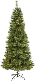 nearly natural 7ft pre-lit pine artificial christmas tree, main product view