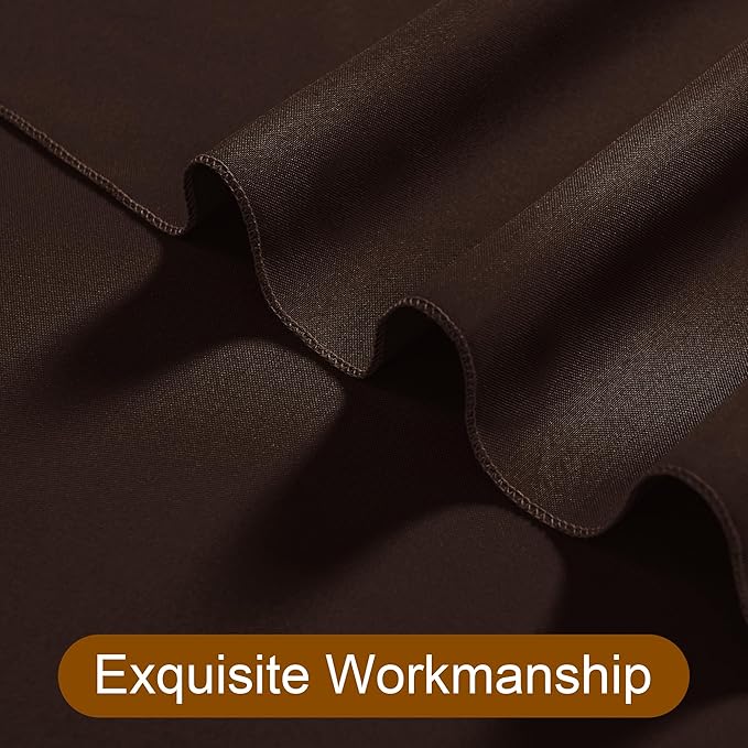 DWCN 10x7 FT Backdrop Curtains for Parties, Photography Backdrop Drapes with Rod Pockets for Wedding Decorations Stage Birthday Family Gatherings, 2 Panels 5ft x 7ft, Brown
